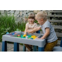 Stalo ir kėdės komplektas Teggi MultifUN, turkio, tamsiai mėlynos ir pilkos spalvos