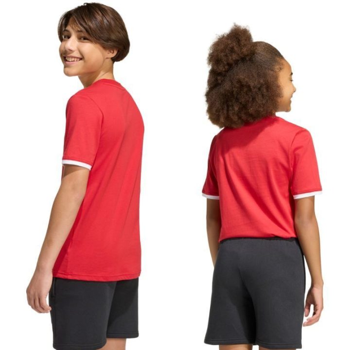 Vaikiški medvilniniai marškinėliai adidas Entrada 26, raudoni