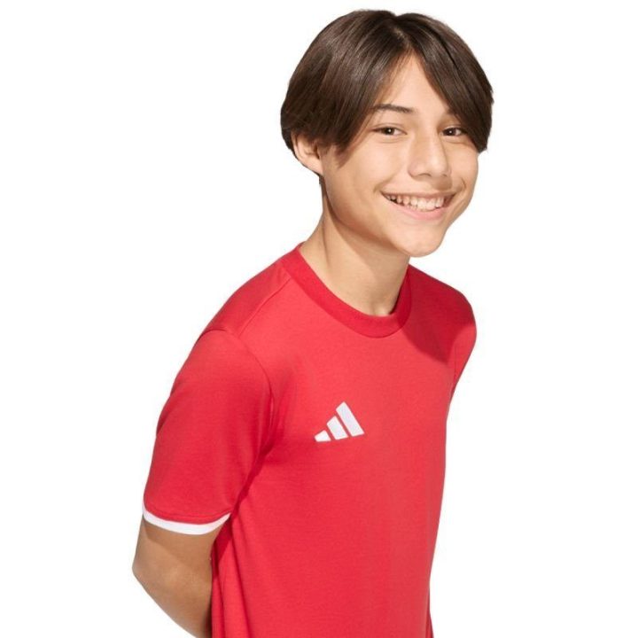 Vaikiški medvilniniai marškinėliai adidas Entrada 26, raudoni