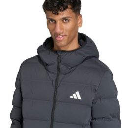 Vyriška pūkinė striukė su gobtuvu adidas Helionic, juoda