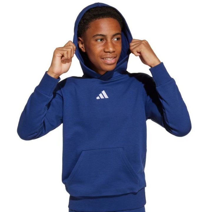Vaikiškas džemperis su gobtuvu adidas Essentials, tamsiai mėlynas
