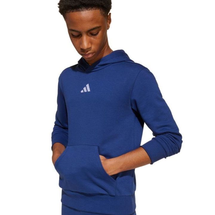 Vaikiškas džemperis su gobtuvu adidas Essentials, tamsiai mėlynas