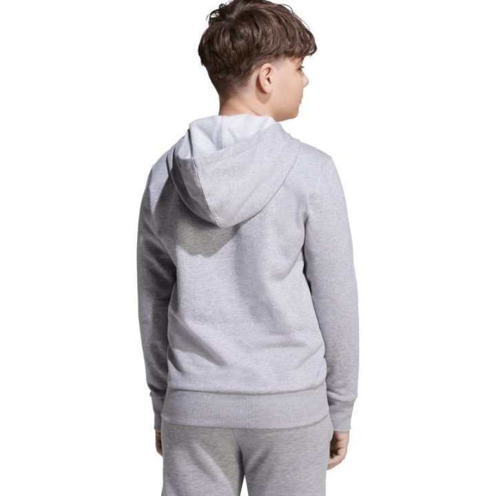 Vaikiškas medvilninis džemperis su gobtuvu adidas Essentials, pilkas