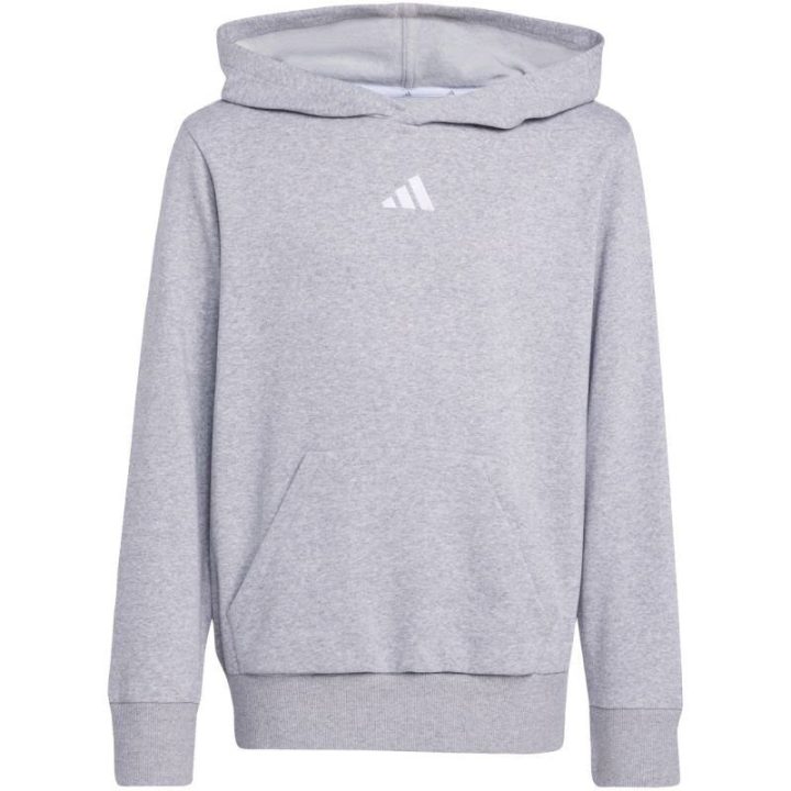 Vaikiškas medvilninis džemperis su gobtuvu adidas Essentials, pilkas