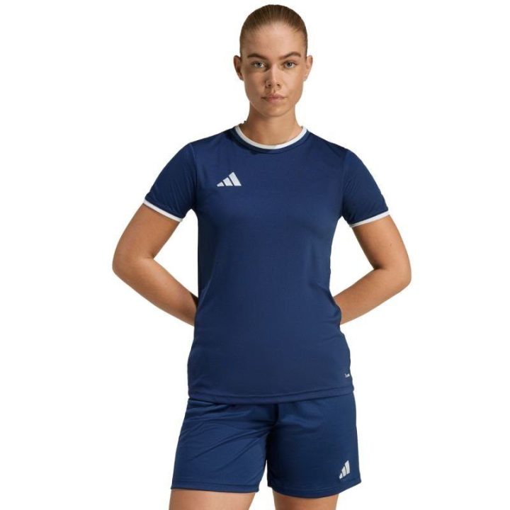 Moteriški treniruočių marškinėliai adidas Entrada 26, tamsiai mėlyni
