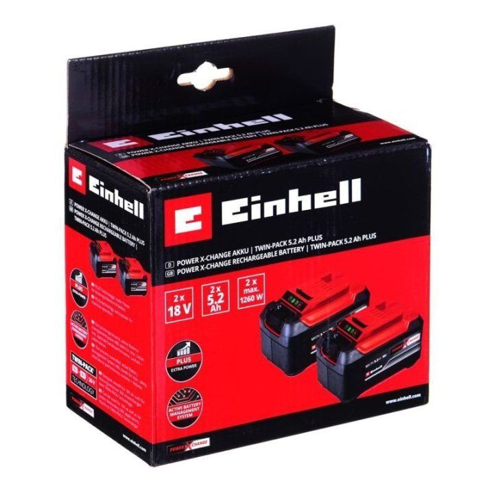 Akumuliatorių komplektas Einhell, 2 × 5,2 Ah, 18 V