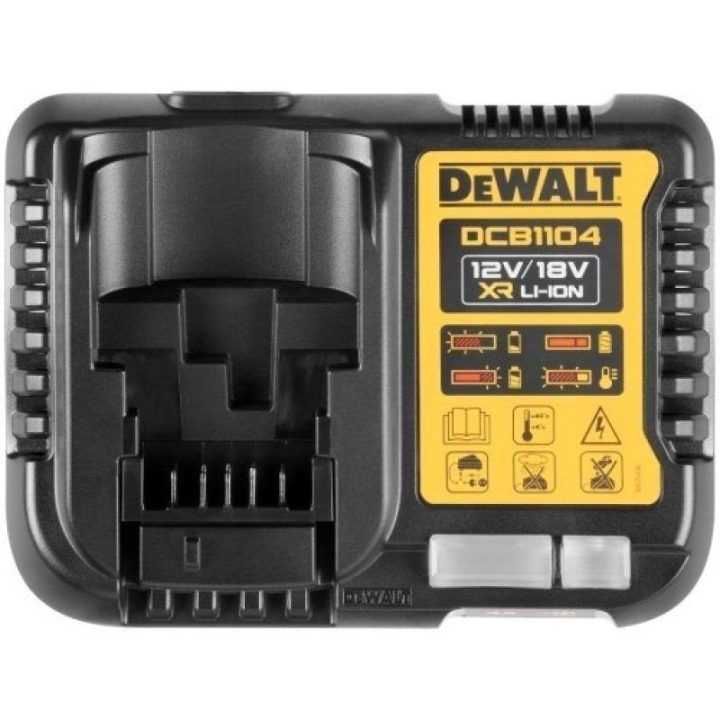 Įkroviklio ir 2 akumuliatorių komplektas DeWALT DCB1104P2, 18 V