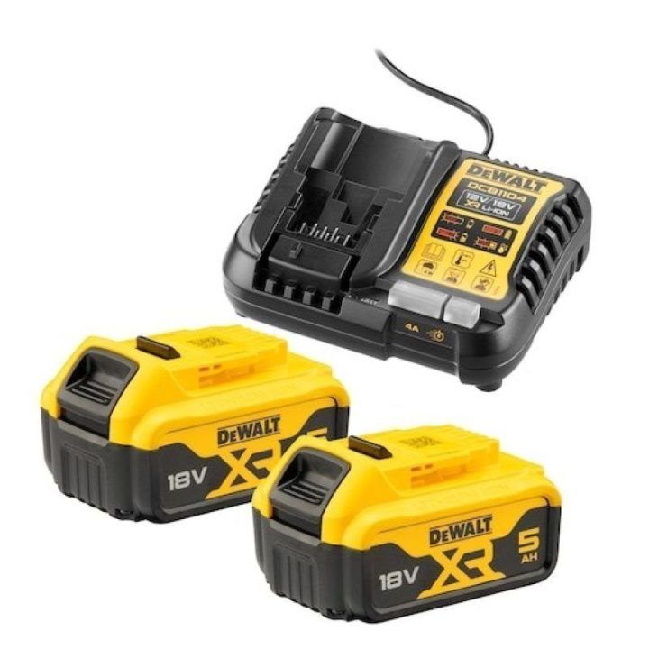 Įkroviklio ir 2 akumuliatorių komplektas DeWALT DCB1104P2, 18 V