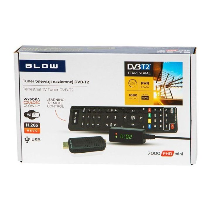 DVB-T2 imtuvas su H.265 dekodavimu Blow 7000FHD Mini, juodas