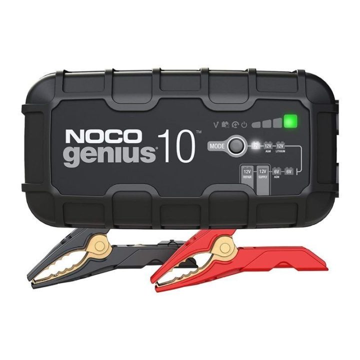 Akumuliatorių įkroviklis 10 A NOCO GENIUS10EU, juodas ir pilkas