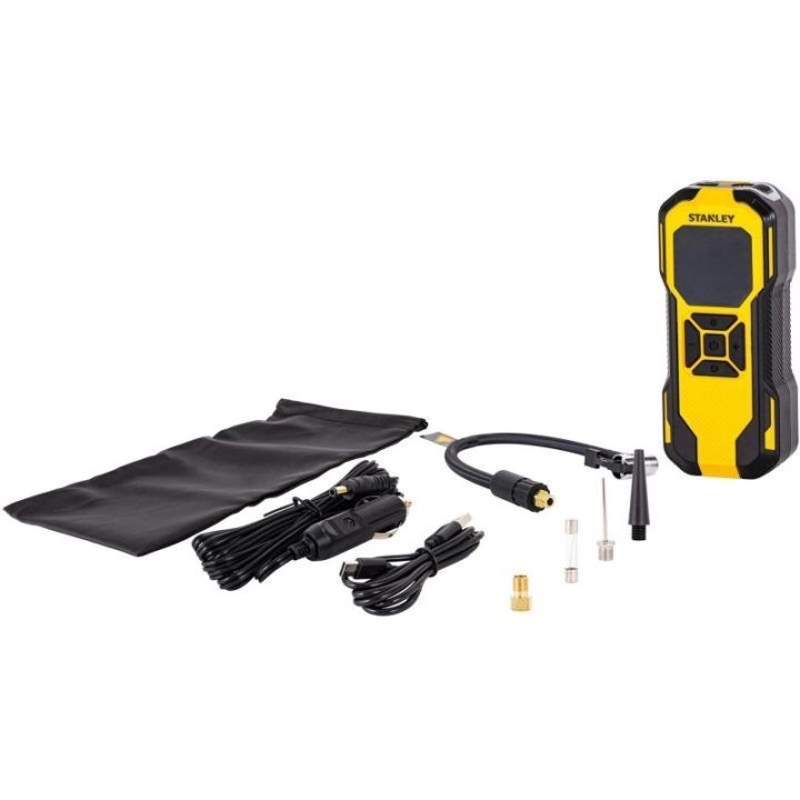 Akumuliatorinis 12 V kompresorius Stanley SXIF0101, juodas ir geltonas