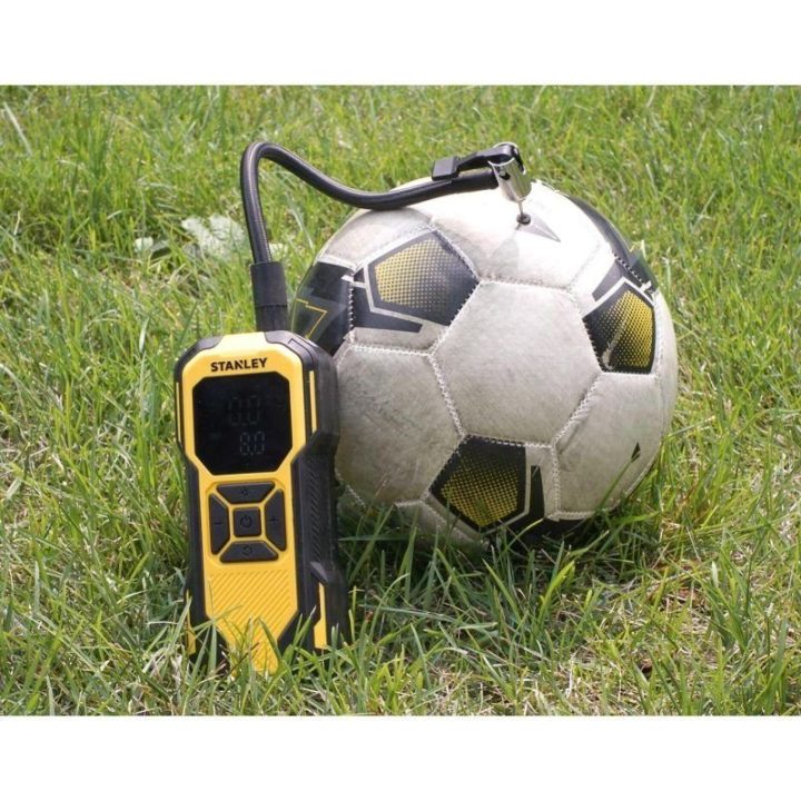 Akumuliatorinis 12 V kompresorius Stanley SXIF0101, juodas ir geltonas
