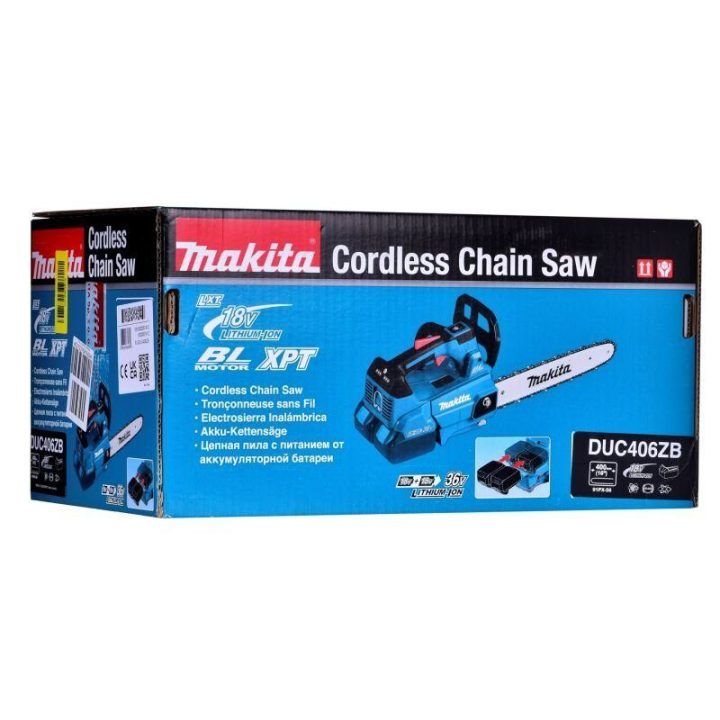 Grandininis pjūklas 2 × 18 V Makita DUC406ZB, žalias