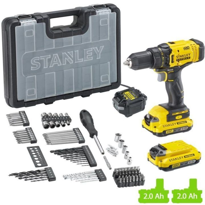 Gręžtuvas-suktuvas Stanley SFMCD700D2A-QW, juodas ir geltonas
