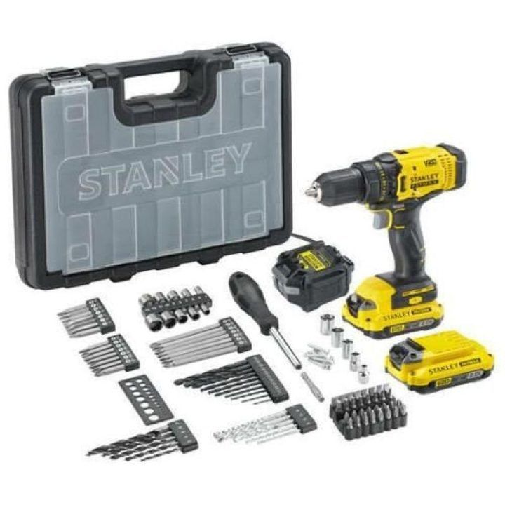 Gręžtuvas-suktuvas Stanley SFMCD700D2A-QW, juodas ir geltonas