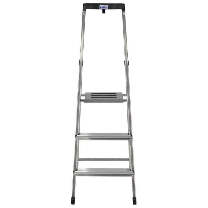 Trijų pakopų laisvai pastatomos kopėčios Krause Safety, sidabrinės