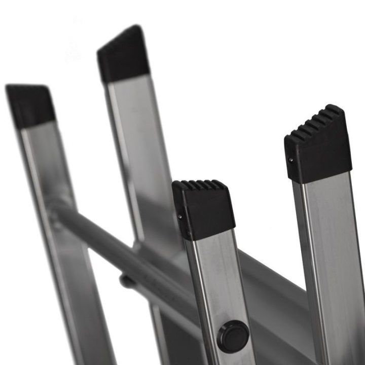 Trijų pakopų laisvai pastatomos kopėčios Krause Safety, sidabrinės