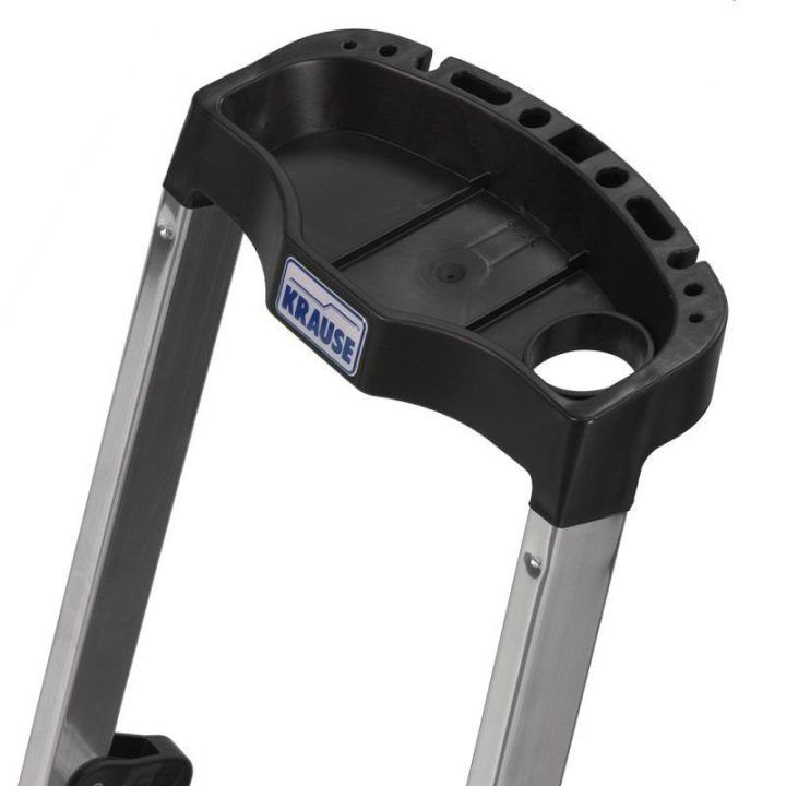 Trijų pakopų laisvai pastatomos kopėčios Krause Safety, sidabrinės