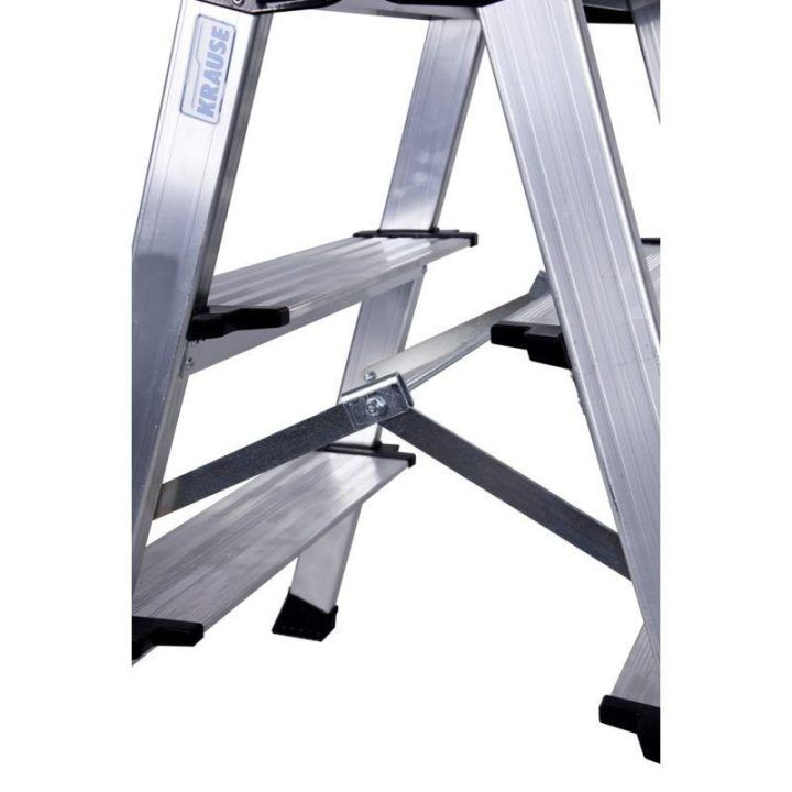 Sulankstomos kopėtėlės KRAUSE Treppo, 2 × 3 pakopos, sidabro spalvos
