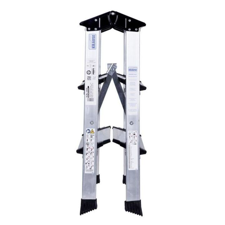 Sulankstomos kopėtėlės KRAUSE Treppo, 2 × 3 pakopos, sidabro spalvos