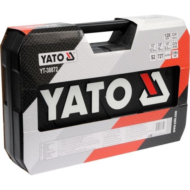 Galvučių ir raktų komplektas Yato YT-38872, 128 vnt