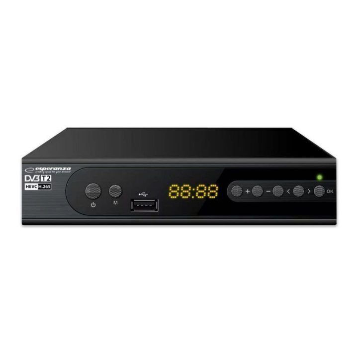 DVB-T2 imtuvas Esperanza EV106P su H.265/HEVC, juodas