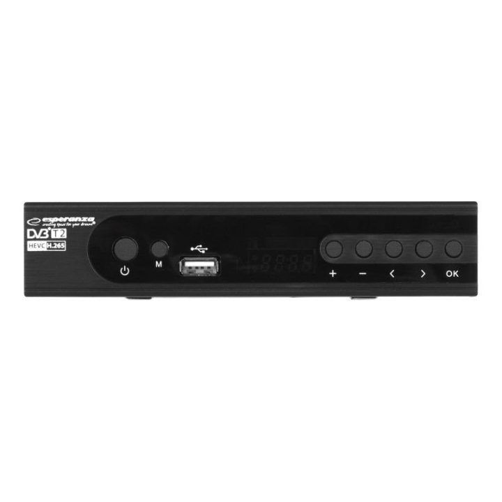 DVB-T2 imtuvas Esperanza EV106P su H.265/HEVC, juodas