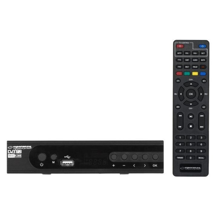 DVB-T2 imtuvas Esperanza EV106P su H.265/HEVC, juodas