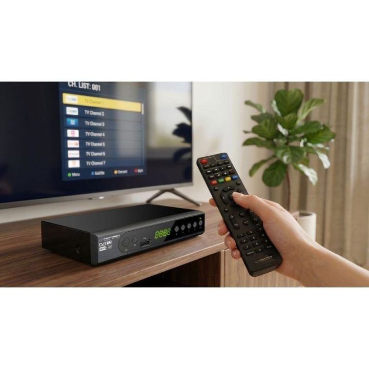 DVB-T2 imtuvas Esperanza EV106P su H.265/HEVC, juodas