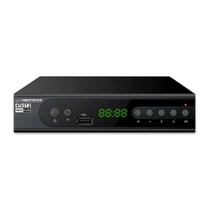 DVB-T2 imtuvas Esperanza EV106P su H.265/HEVC, juodas