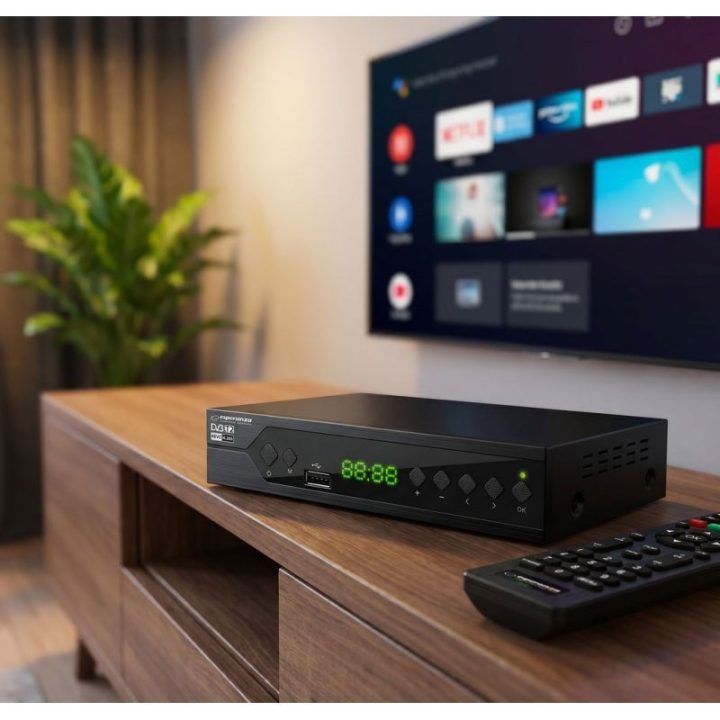 DVB-T2 imtuvas H.265/HEVC Esperanza EV107R, juodas