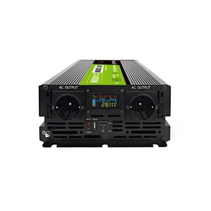 Automobilinis grynos sinusoidės keitiklis Green Cell INVGC24P3000LCD