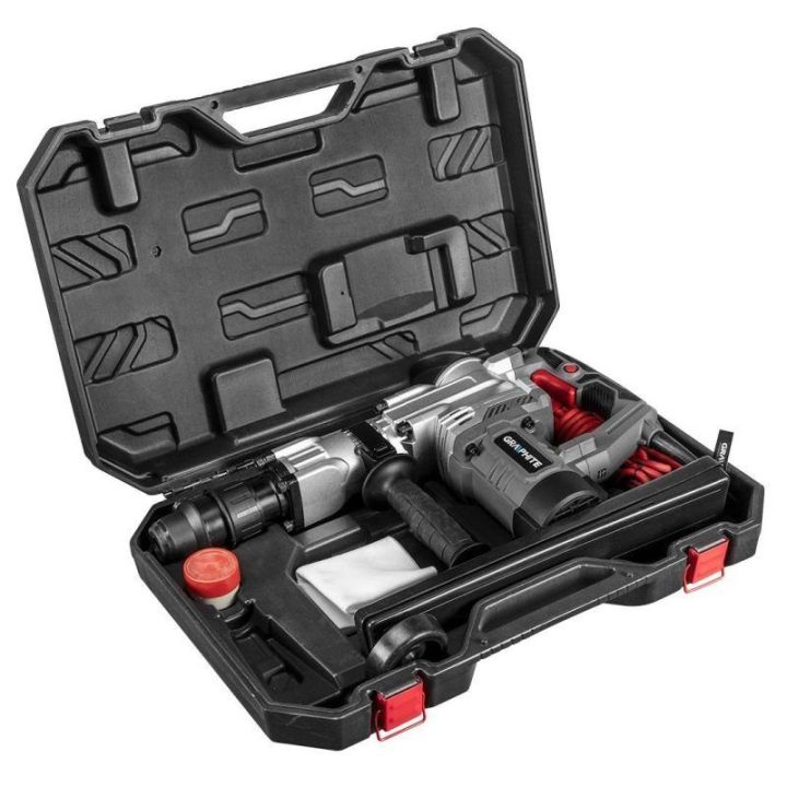 SDS Max griovimo kūjis GRAPHITE 58G877, 1300 W, juodas ir sidabrinis