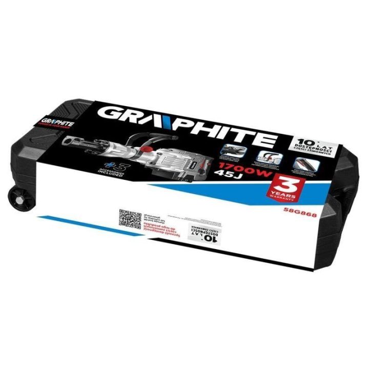 Griovimo plaktukas Graphite 58G868, 1700 W, juodos ir sidabro spalvos