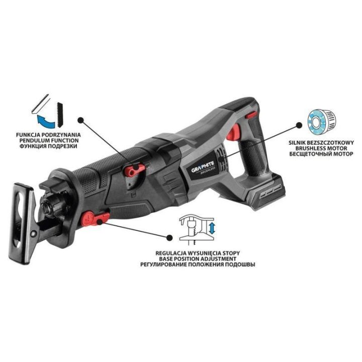 Tiesinis pjūklas Graphite 58G096, 2,64 kg