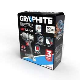 Smūginis bešepetėlinis veržliasukis Graphite Energy+, 450 Nm