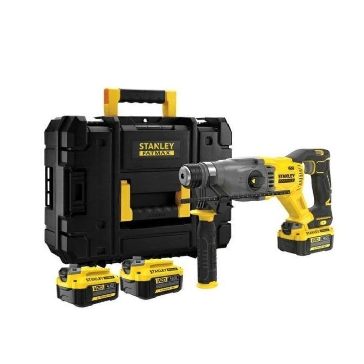 Akumuliatorinis perforatorius SDS+ Stanley V20, 18 V, 2 × 4 Ah