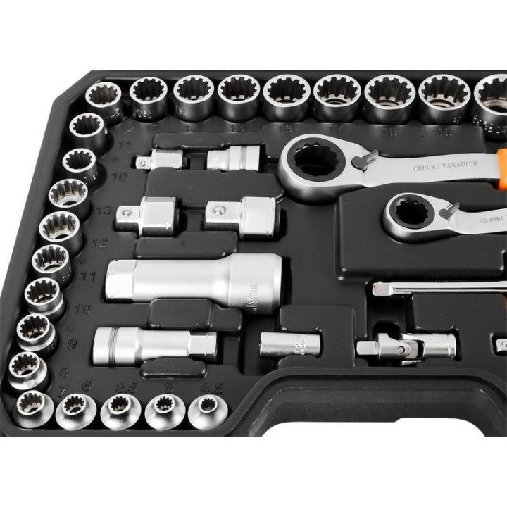 Kiaurinių galvučių rinkinys NEO Tools, 1/4″ + 3/8″, 46 vnt
