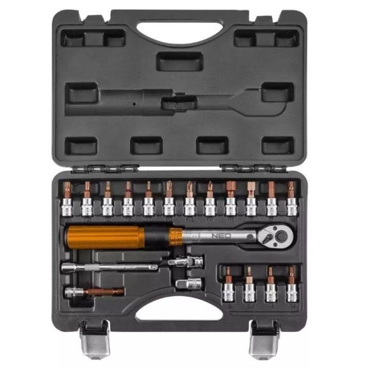 Dinamometrinio rakto rinkinys NEO Tools, 5–25 Nm, 21 vnt