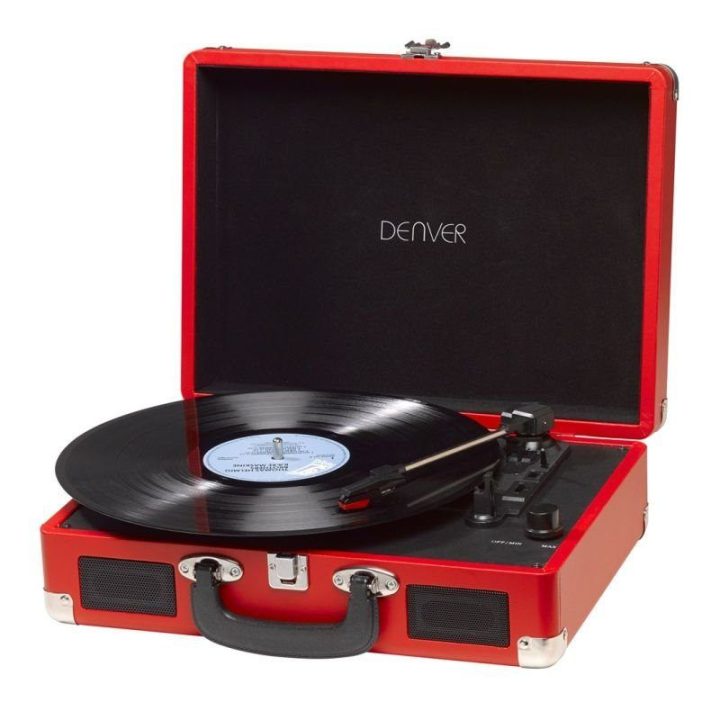Gramofonas su USB įrašymu į kompiuterį Denver VPL-120, raudonas