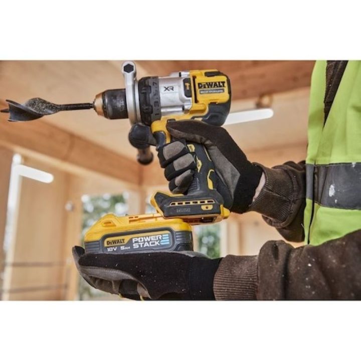 Smūginis gręžtuvas-suktuvas DEWALT DCD1007NT, 18 V, juodas ir geltonas