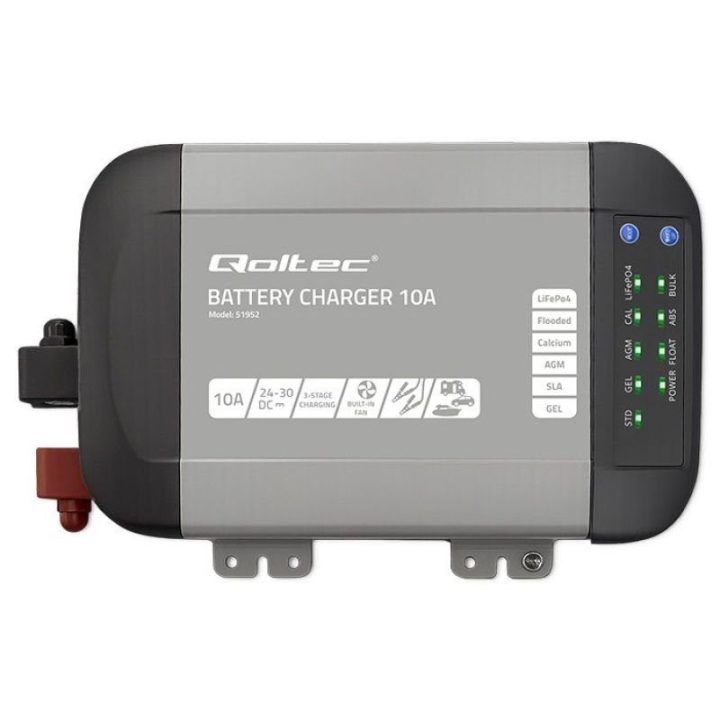 Akumuliatorių įkroviklis 24 V Qoltec Monolith, 10 A