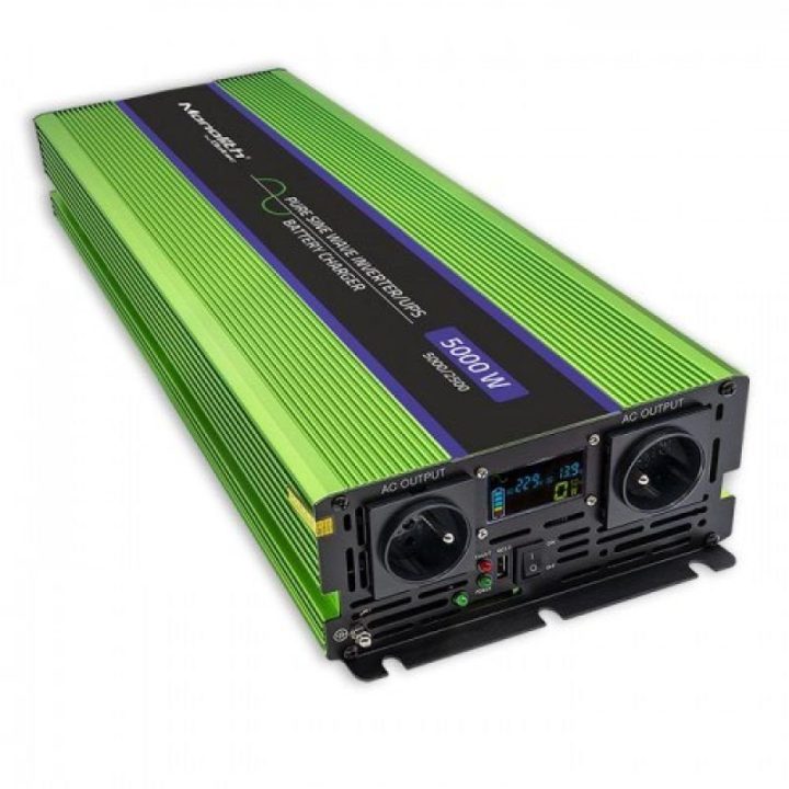 Įtampos keitiklis 12/230 V Qoltec Monolith, 5000 W, žalias