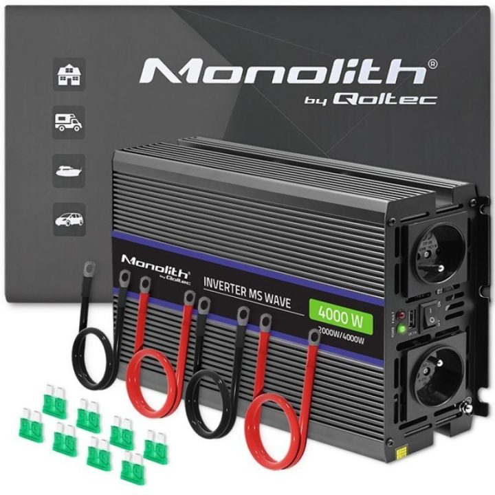 Įtampos keitiklis Qoltec Monolith 4000 MS Wave, 2000/4000 W