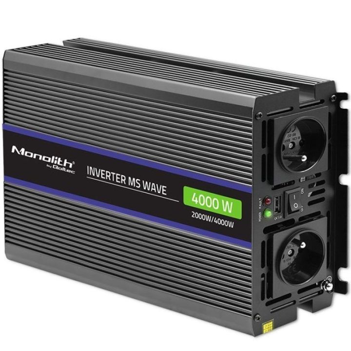 Įtampos keitiklis Qoltec Monolith 4000 MS Wave, 2000/4000 W