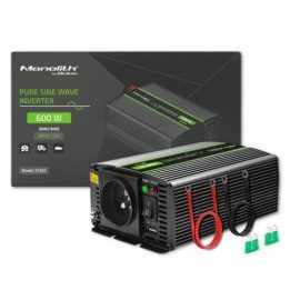 Automobilinis įtampos keitiklis Qoltec Monolith, 600 W
