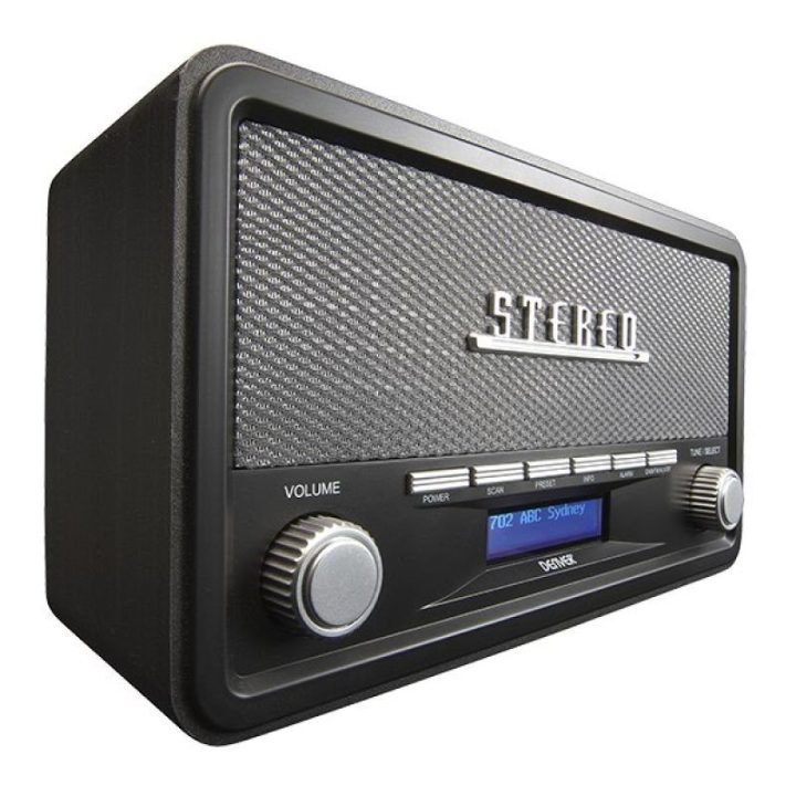 Radijas DAB+/FM su Bluetooth Denver DAB-18 Retro, pilkas