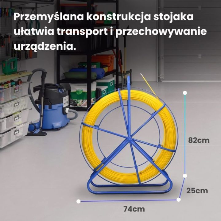 Kabelių pratraukimo strypas Extralink Pilot, 8 mm × 75 m, geltonas