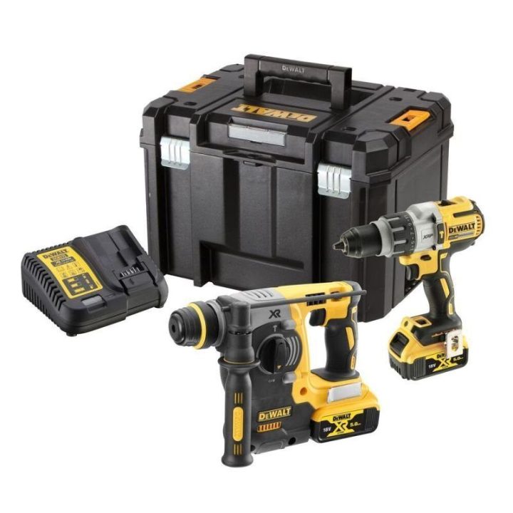 Akumuliatorinių įrankių rinkinys DEWALT DCK229P2T, 18 V, geltonas