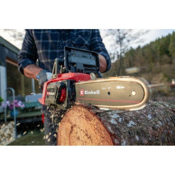 Akumuliatorinis grandininis pjūklas Einhell GE-LC 18/25, raudonas ir juodas